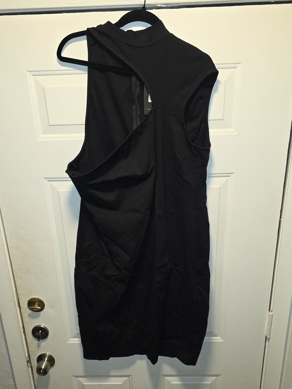 Fashion Nova Black One-Shoulder Twist-Back Dress